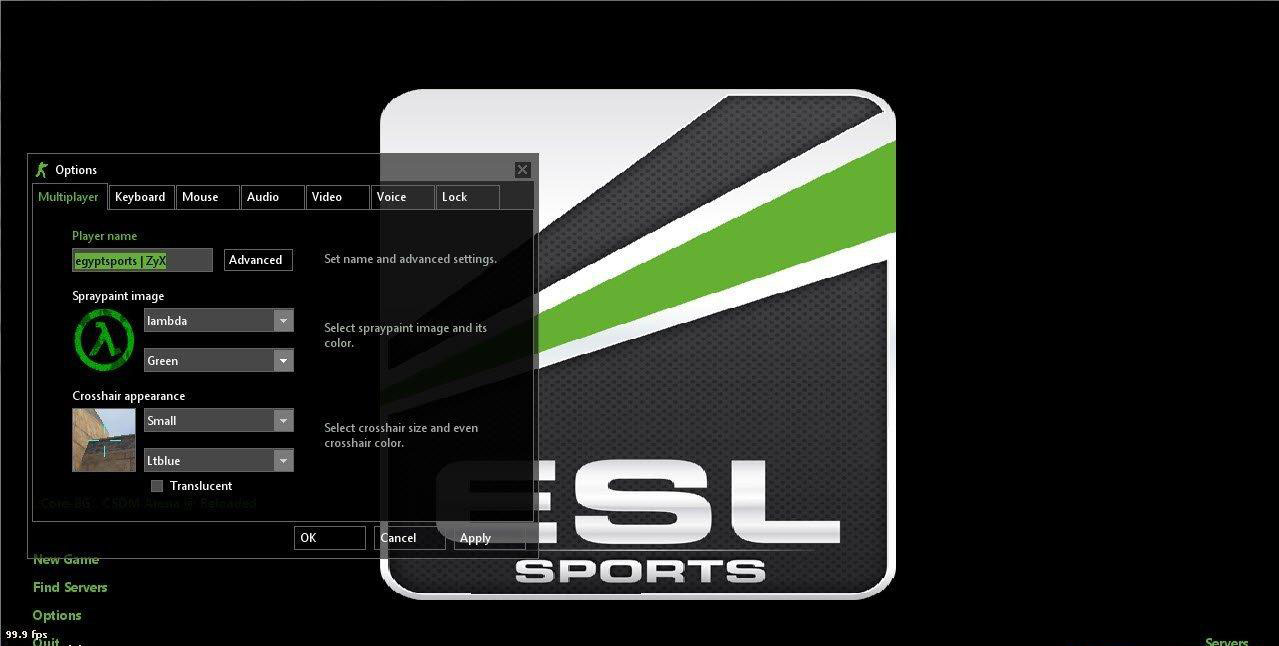 Тема меню «ESL Sports» для CS 1.6