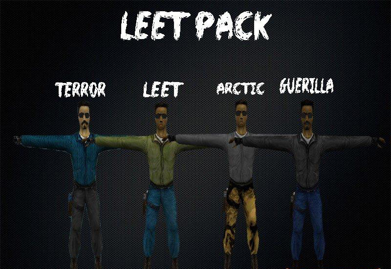 Скачать модели террористов «Leet Team» для CS 1.6